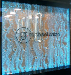 Bubble-Wall-Water-Feature G-Michael-Salon -IN-enclosed-water-feature-blue-1