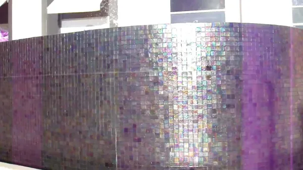 Video Midwest Tropical Water Feature - Outdoor mosiac tile water wall.MP4