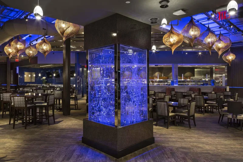 Bubble Wall-Rod Peg Style-Swirley at Kona Grill Winter Park Orlando, Florida