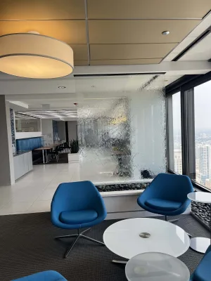 Frameless Glass Water Wall at American Medical Association’s Headquarters Office Building in Chicago, Illinois