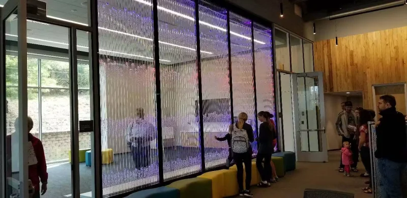 Vertical Chamber Bubble Wall with DMX Lighting at Olathe Public Library 2