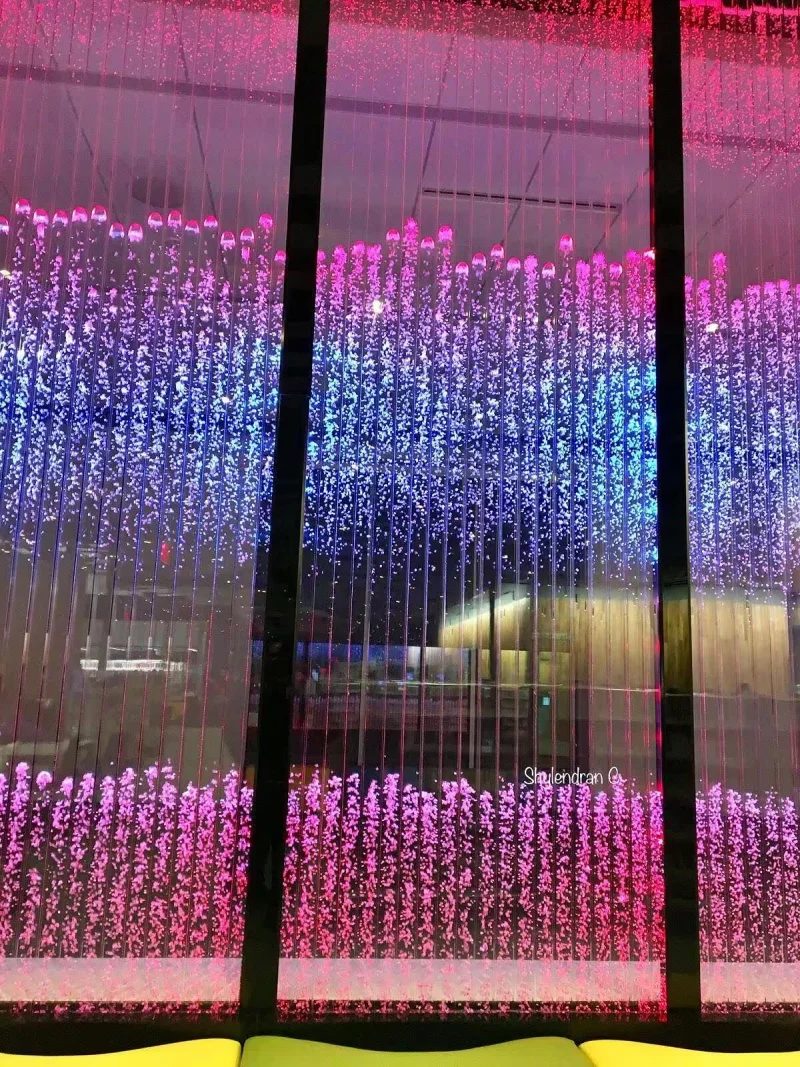 Vertical Chamber Bubble Wall with DMX Lighting at Olathe Public Library