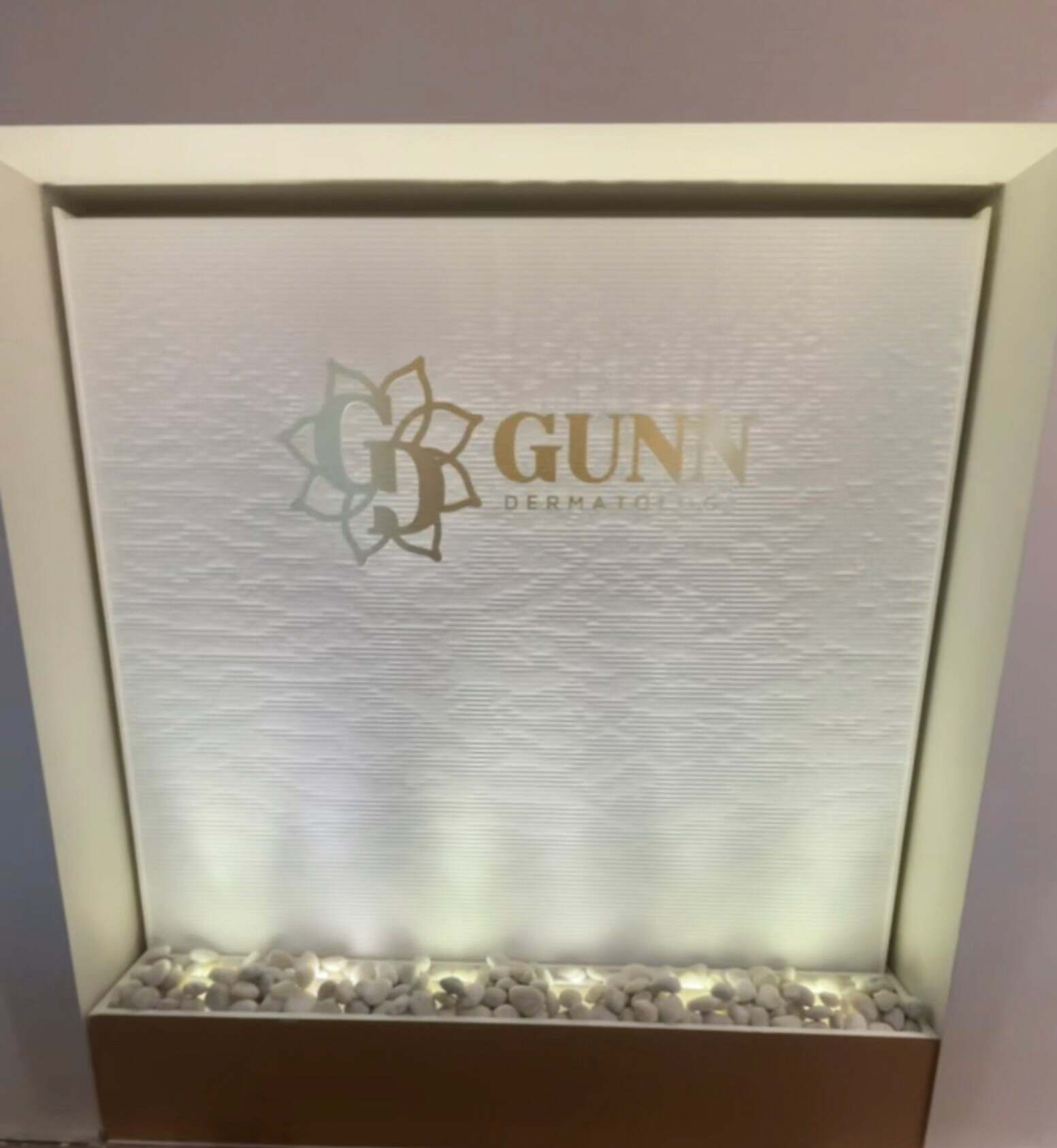 White Scored Acrylic Water Wall for Gunn Dermetology in Mountain Brook, Alabama