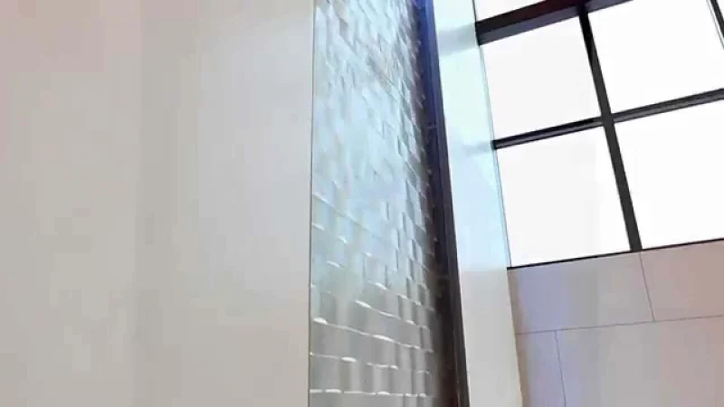 Video Water Wall Waterfall Feature-Lobby of Wintrust Financial Tower Rosemont, IL-Amazing Water Feature!