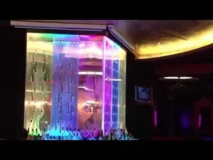 Video Bubble Walls Behind Bar at Houston Nightclub-Bubble Panel Waterfall Feature