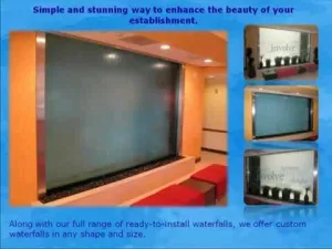 Video Midwest Tropical Water Feature – Hotel Indigo, glass and stainless water wall (4).VOB