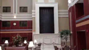 Video Custom Indoor Water Wall in Brown Copper Scored Finish